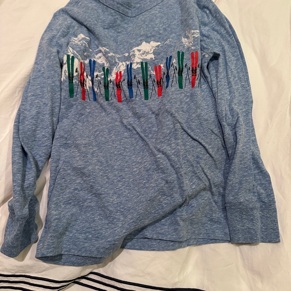 Crewcuts Blue Long Sleeve Tee with Colorful Ski Design